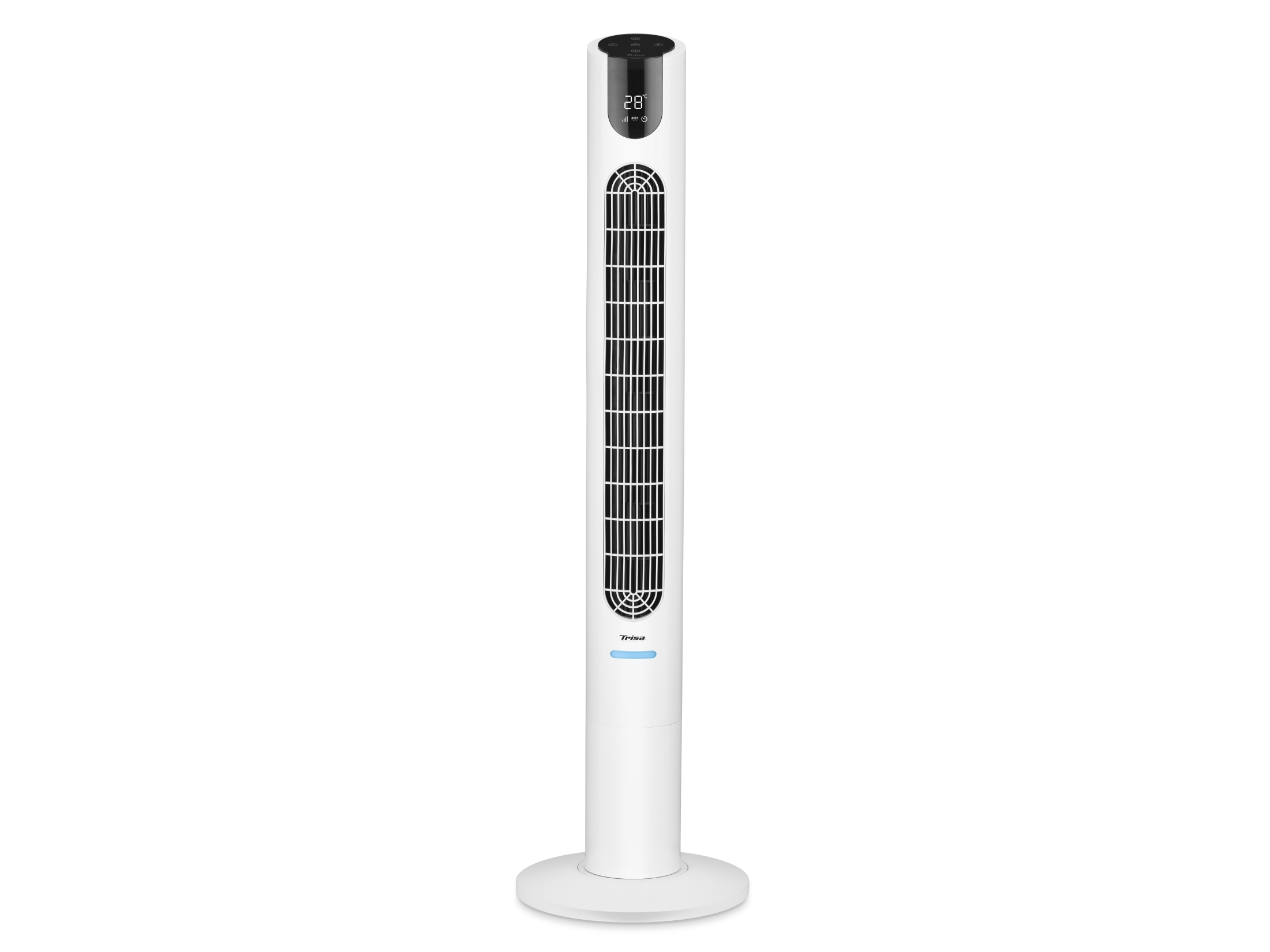 Trisa 9359.7010, Pelarfläkt för hushållsbruk, Svart, Vit, Golv, 55 dB, 70°, Knappar, Trådlös | N - A | GameStuff