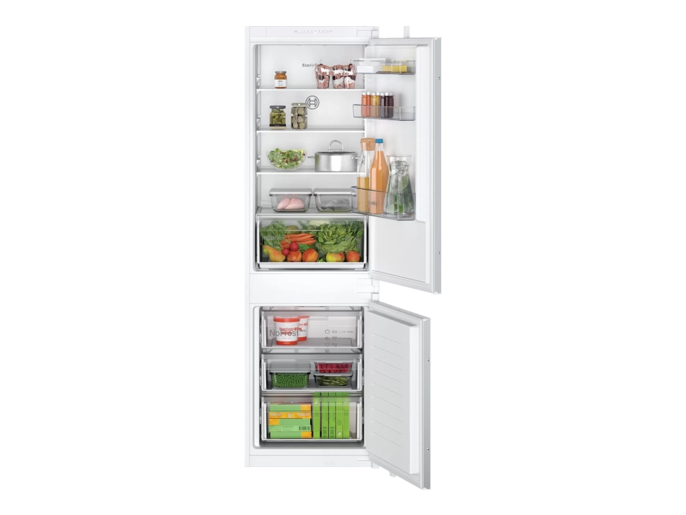 Bosch Serie | 2 Kin86nse0 - Køleskab/Fryser - Bund-Fryser - Til Indbygning - Niche - Bredde: 56 Cm - Dybde: 55 Cm - Højde: 177.5 Cm - 260 Liter - Kla