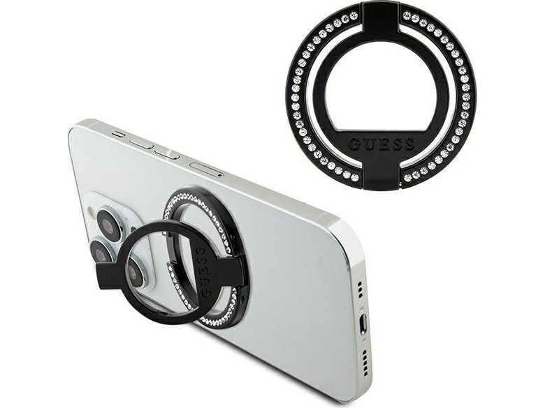 Guess Magsafe Ring-Stand Gumrsaldgk Schwarz/Schwarz Mit Strass