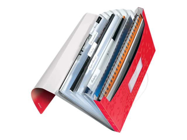 Leitz Wow, Briefumschlag-Ordner, A4, Polypropylen (Pp), Rot, Landschaftsportrait, 250 Blätter