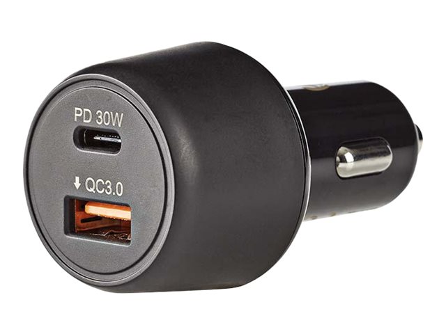 Nedis Bilstrømsadapter 48 Watt 3 A Qc 3.0 2 Output Stikforbindelser Usb 24 Pin Usb C Sort