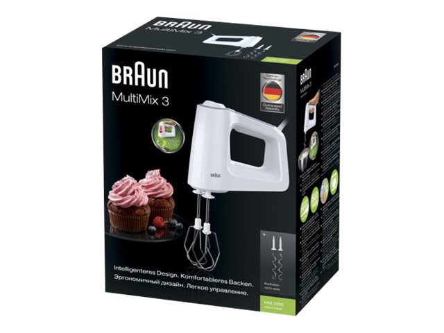Braun MultiMix 3 HM 3100 WH - Håndmixer - 500 W - hvid