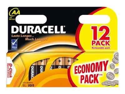 Duracell 5000394203334, Einwegbatterie, Aa, Alkali, 1,5 V, 12 Stück(E), Schwarz, Bronze