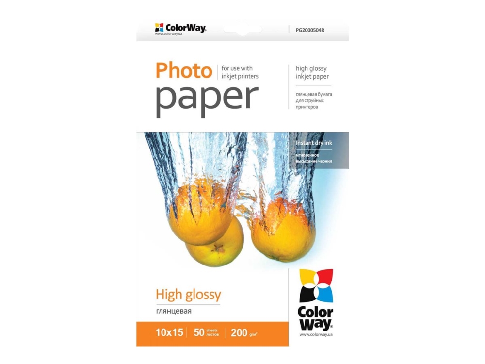 Photo Paper Colorway Glossy 50Pcs 10X15