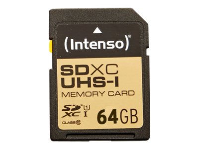 Intenso Sd Karte Uhs-I Premium, 64 Gb, Sdxc, Klasse 10, Uhs-I, 90 Mb/S, Class 1 (U1)