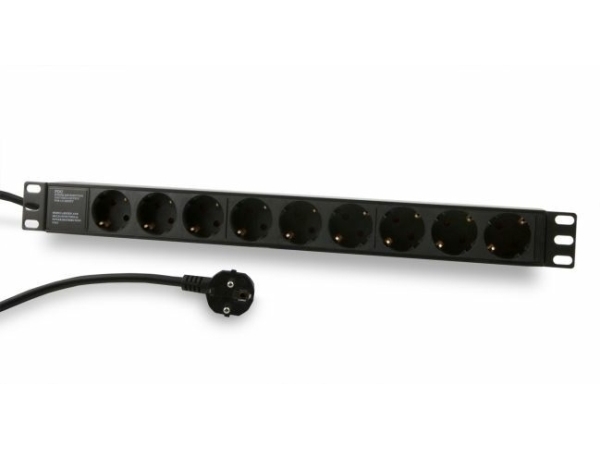 Allnet 19" Grenboks/Strip 9X Cee-Stik (Cee 7) Alu Sort Synergy 21
