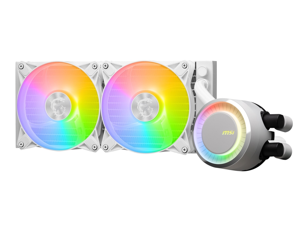 Msi Mag Coreliquid E240 White, Flüssigkeitskühlung, 12 Cm, 75,04 Cfm, Weiß