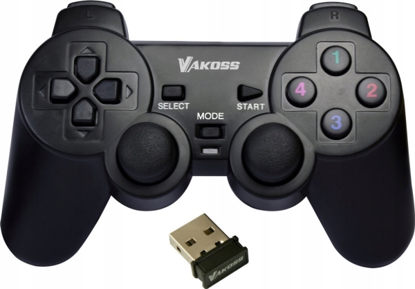 Vakoss Gp-4705Bk Trådløs Gamepad Usb Funktion Dual Shock