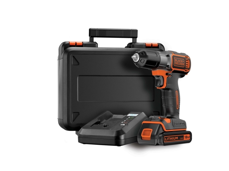 Black & Decker Asd18k-Qw, Pistolgreb Boremaskine, Nøglefri, Sort, Orange, 1 Cm, 2,5 Cm, 1 Cm