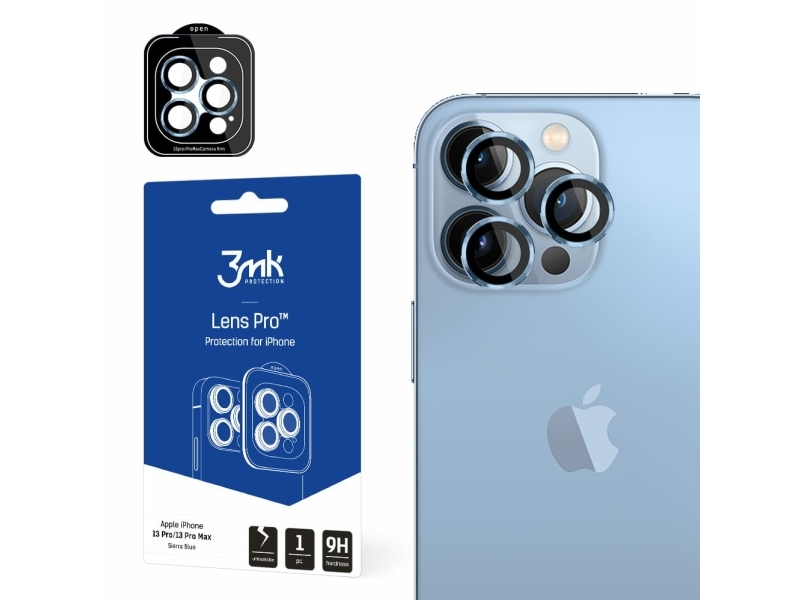 3Mk Hybridglas Für Kameraobjektiv 3Mk Objektivschutz Pro Apple Iphone 13 Pro/13 Pro Max Blau/Sierra Blau