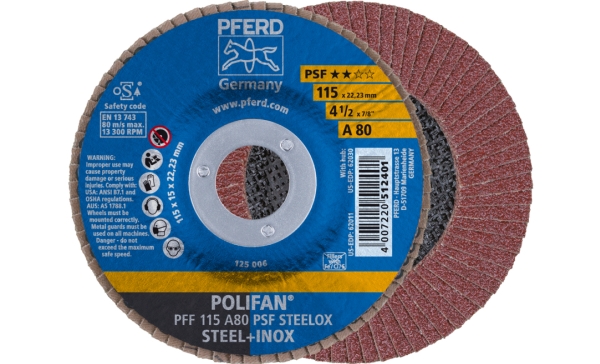 Pferd Pff 115 A 80 Psf Steelox, Metal, 13300 Rpm, 11,5 Cm, 10 Stk