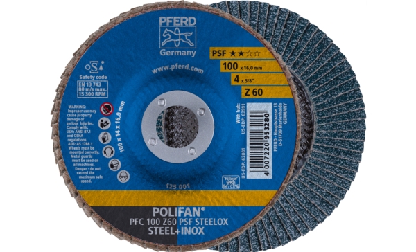 Pferd Pfc 100 Z 60 Psf Steelox/16,0, Metal, 15300 Rpm, 10 Cm, 10 Stk