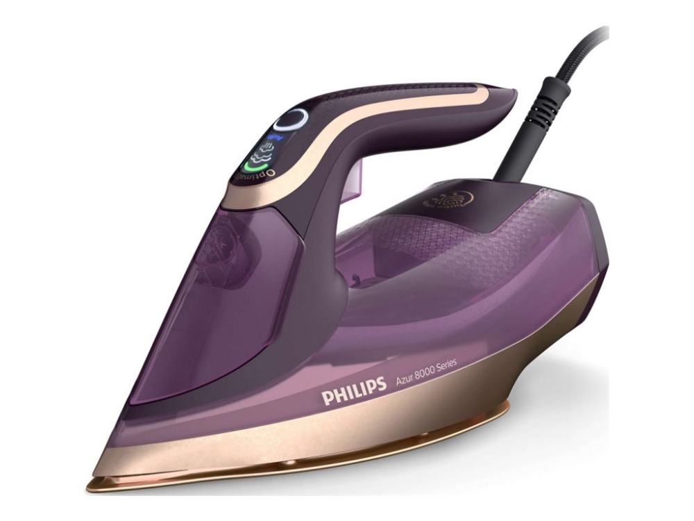 Philips Azur 8000 Series Dst8040 - Dampstrygejern Med Automatisk Afbrydelse - Såleplade: Steamglide Elite - 3000 W - Dyb Purpur