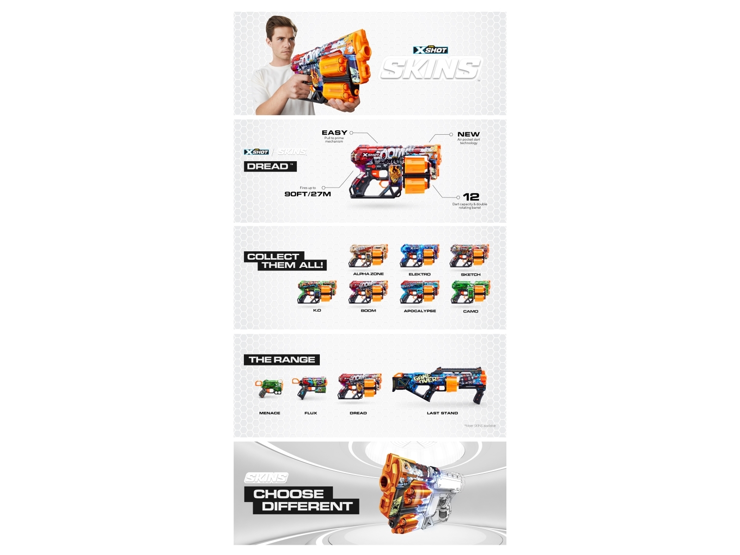 XShot XSHOT lelukivääri Skins Dread, lajiteltu, 36517