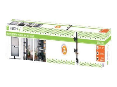 Techly - Montagesatz - Für 2 Monitore - Schwarz - Bildschirmgröße: 13" - 27" - Tischmontage Möglich