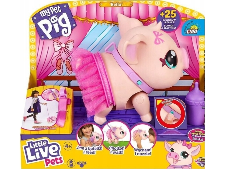 Little Live Pets 26384 Bella Pig Går, Danser Og Siger 25 Lyde