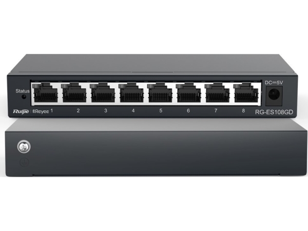 Reyee 8-Port 1Gbit Unmanaged Desktop Switch Metallgehäuse - Switch - 16 Gbps (Rg-Es108gd)