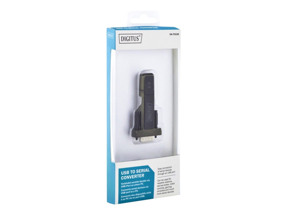 Digitus Usb 2.0 Serieller Adapter, Usb 2.0, D-Sub 9 Male, Schwarz