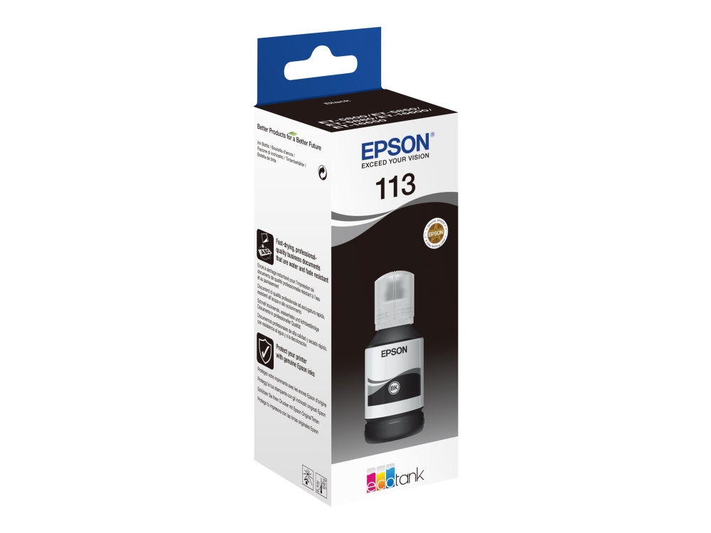 Epson Ecotank 113 - 127 Ml - Sort - Original - Blækrefill - For Ecotank Et-16150, 5150, 5170, 5880, M16600 Ecotank Pro Et-16680, 5150, 5170, M16680
