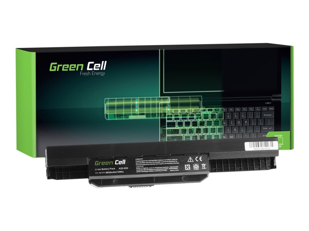 Green Cell Batteri För Barbar Dator Likvardigt Med: Asus A32 K53 Litiumjon 9 Cells 6600 Mah Svart För Asus K53 X53 X54
