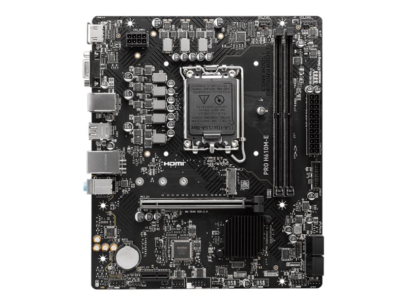 Msi Pro H610m-E, Intel, Lga 1700, Intel Celeron , Intel Core I3, Intel Core I5, Intel Core I7, Intel Core I9,..., Lga 1700, Ddr5-Sdram, 96 G