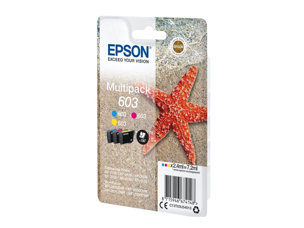 Epson 603 Multipack - 3 Pakker - Gul, Cyan, Magenta - Original - Blister - Blækpatron - For Expression Home Xp-2150, 2155, 3150, 3155, 4150, 4155 Wo