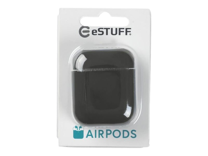 Estuff Silicone Case - Taske Til Trådløse Øretelefoner - Silicone - Sort - For Apple Airpods (1. Generation, 2. Generation)