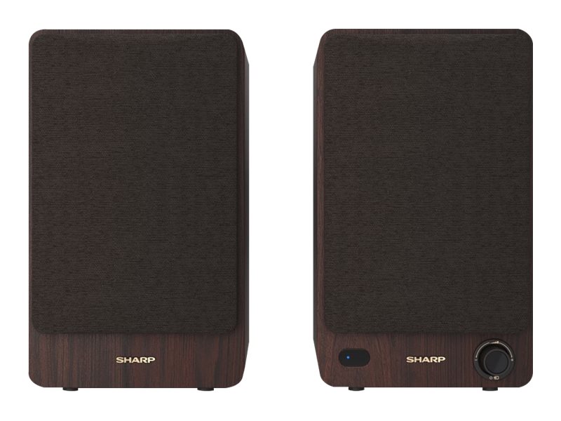 Sharp Bookshelf Speakers, 2-Wege, 2.0 Kanäle, Verkabelt & Kabellos, 60 W, Braun