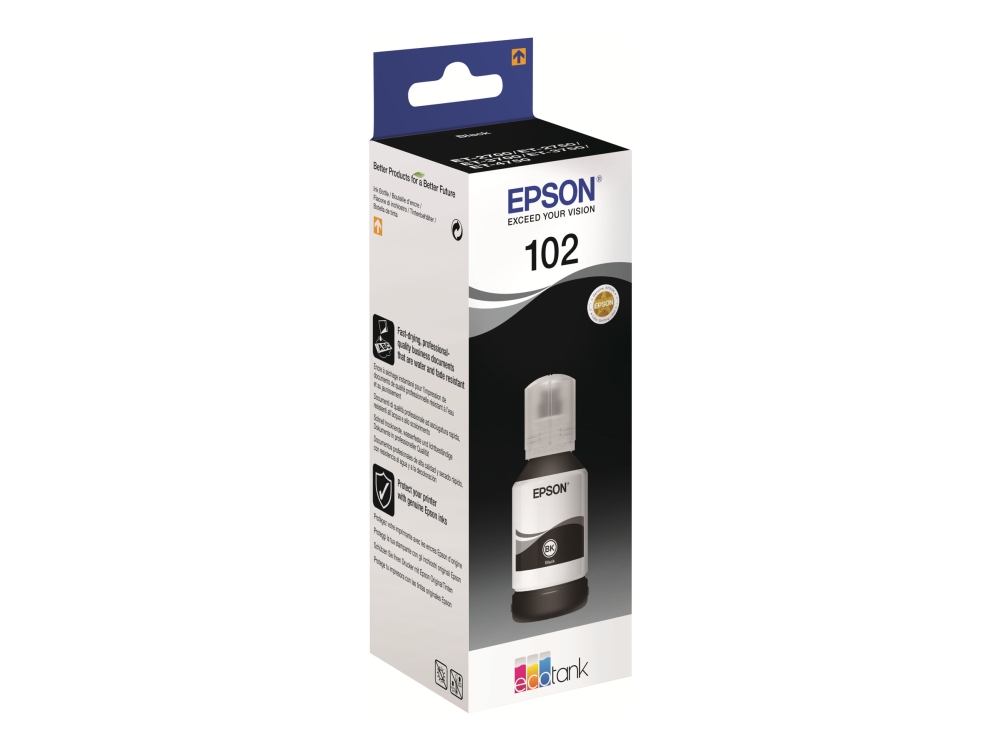 Epson 102 - 127 Ml - Sort - Original - Blækbeholder - For Ecotank Et-15000, 2750, 2751, 2756, 2850, 2851, 2856, 3850, 4750, 4850, 4856