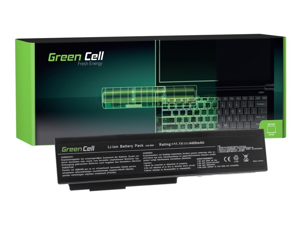 Green Cell Batteri Til Bærbar Computer Svarende Til: Asus A32 M50 Asus A32 N61 Litiumion 6 Cellet 4400 Mah Sort For Asus G50 G51 G51