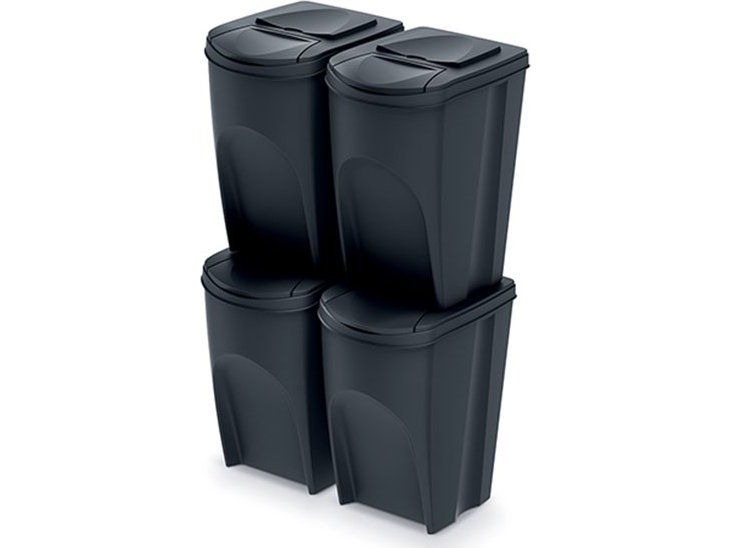 KEDEN sorteringsaffaldsspand SORTIBOX 35L sæt 4 - sort recykling