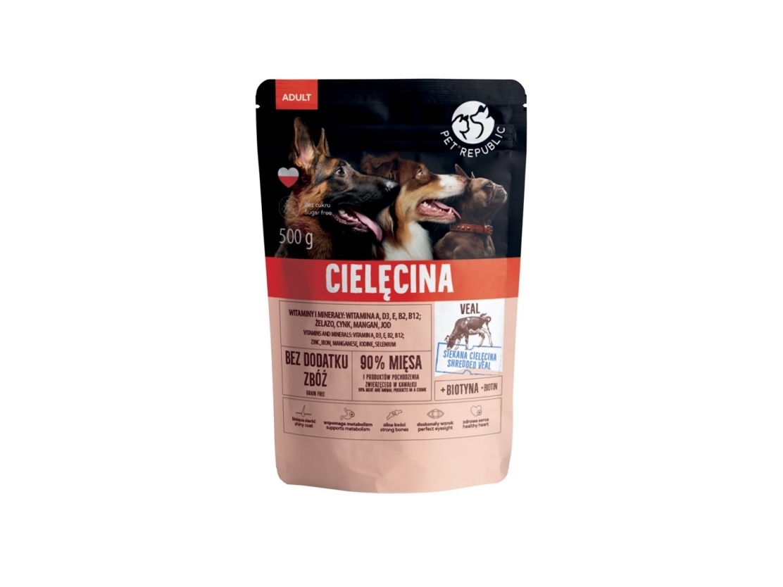 Pet Republic Adult Kalbfleisch - Nassfutter Für Hunde - 500G