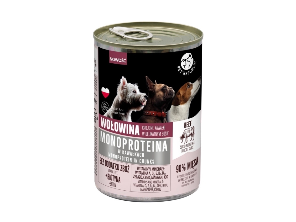 Pet Republic Monoprotein Rindfleisch - Nassfutter Für Hunde - 400G
