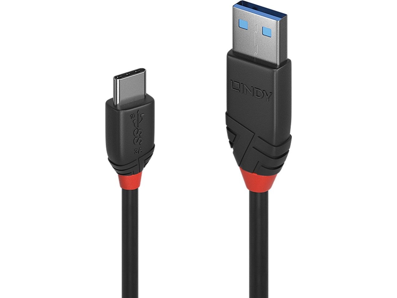 Lindy 36917, 1,5 m, USB A, USB C, USB 3.2 Gen 1 (3.1 Gen 1), 10 Gbit/sek, Sort
