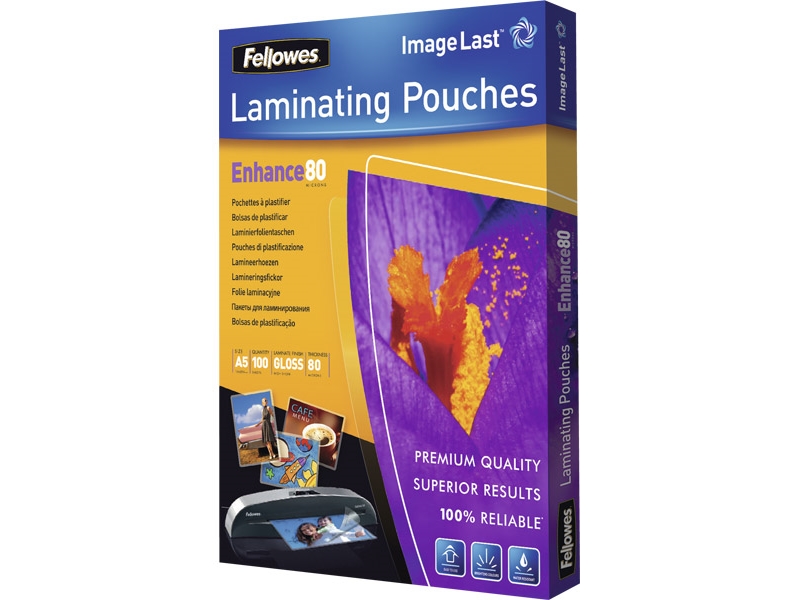 Lamineringsfickor Fellowes A5 80my klar (100 st.) | Kontorsmaskiner - Kontorsmaskiner - Laminering - Lamineringsficka | GameStuff