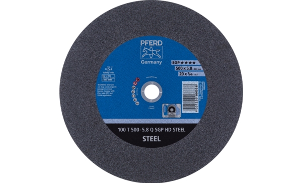 PFERD 100 T 500-5,8 N SGP HD STEEL/40,0, Teräs, PFERD, 4 cm, 50 cm, 3800 rpm, 5 kpl