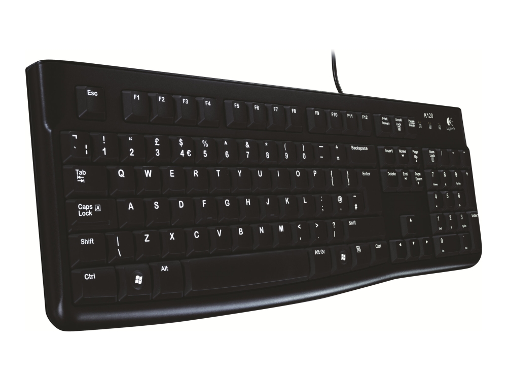 Logitech K120 For Business, Volle Größe (100%), Kabelgebunden, Usb, Azerty, Schwarz