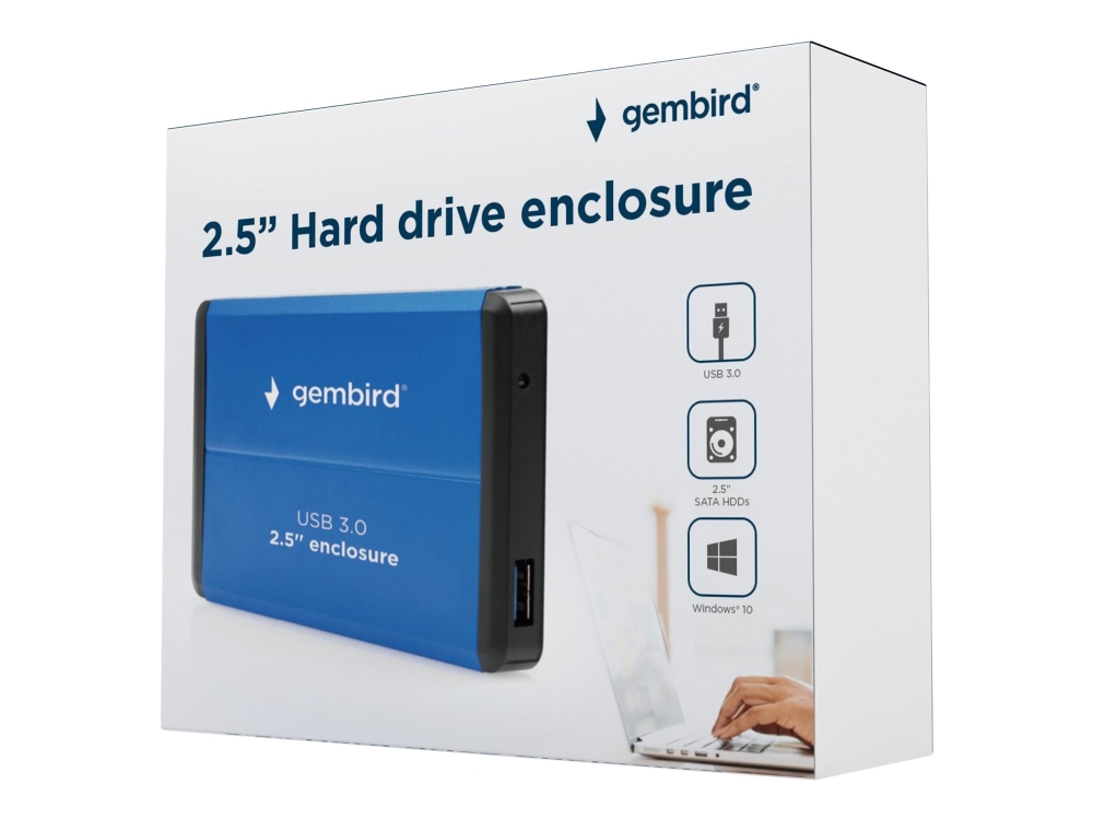 Gembird Ee2-U3s-2-B - Lagringspakning - 2.5" - Sata 3Gb/S - Usb 3.0 - Blå