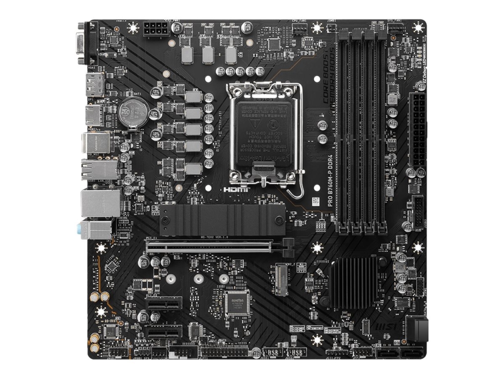Msi Pro B760m-P Ddr4 - Bundkort - Micro Atx - Lga1700 Sokkel - B760 Chipset - Usb 3.2 Gen 1, Usb-C 3.2 Gen2 - Gigabit Lan - Onboard Grafik (Cpu Påkræ