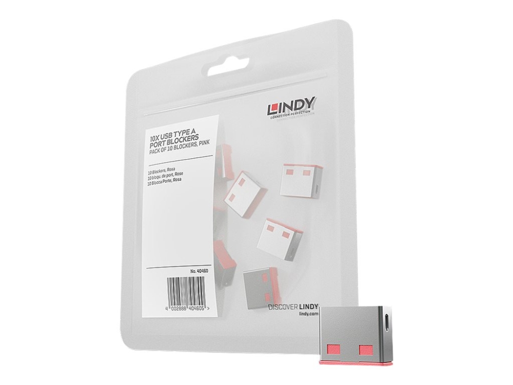 Lindy Usb Port Blocker - Usb Port Blokker - Rød (Pakke Med 10)