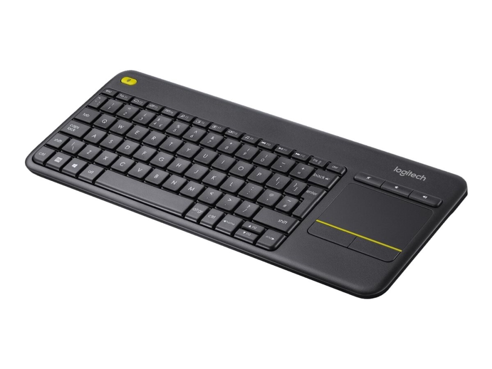 Logitech Wireless Touch Keyboard K400 Plus - Tastatur - Trådløs - 2.4 Ghz - Qwerty - Us International - Sort