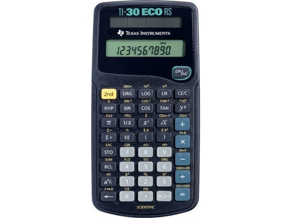 Texas Instruments Ti-30 Eco Rs, Tasche, Wissenschaftlicher Taschenrechner, 10 Ziffern, 1 Zeilen, Solar, Schwarz