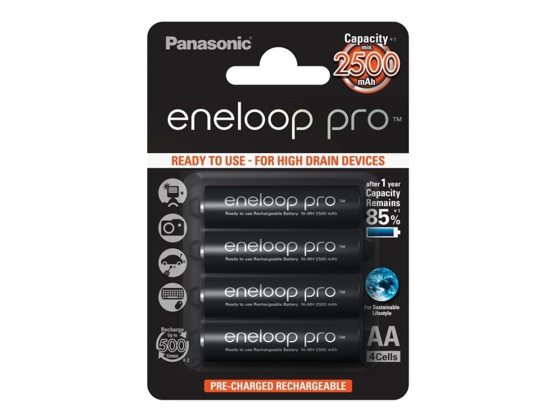 Panasonic Bk 3hcce/4be Laddningsbart Batteri Aa Nickel Metallhydrid Nimh 1 2 V 4 Styck 2450 Mah