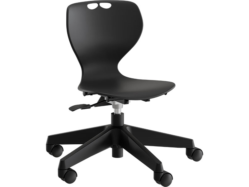 Stol Tarris Junior, turkis sæde med sort hjulkryds