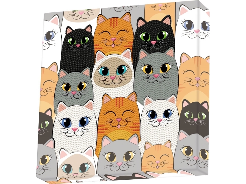 Diamond Dotz Diamond Mosaic, Katzenclan-Set, Farbig