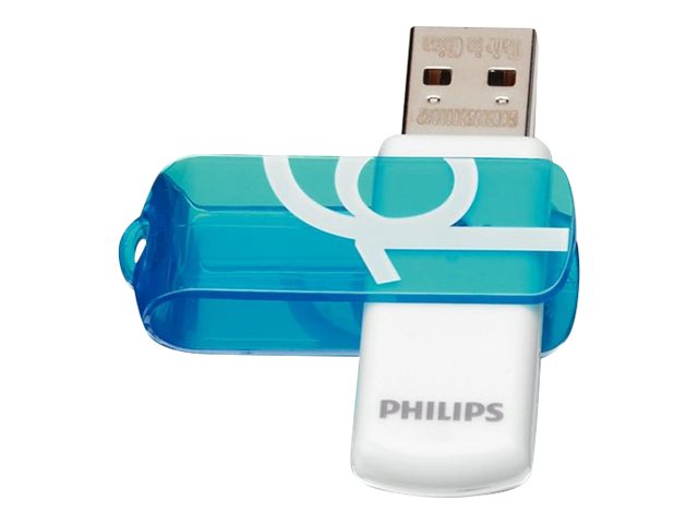 Philips Usb-Flashlaufwerk Fm16fd05b/00, 16 Gb, Usb Typ-A, 2.0, 14 Mb/S, Drehring, Blau, Weiß