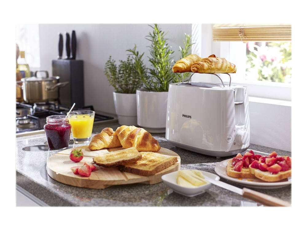 Philips Daily Collection Hd2582/00, 2 Scheibe(N), Weiß, Kunststoff, Drehregler, China, 830 W
