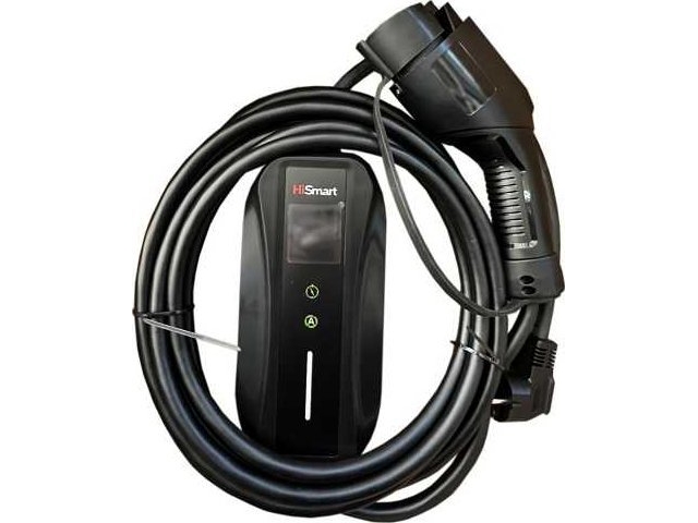 Bærbar elbillader Type 1 - Schuko (220V), 6-16A, 3,5kW, 1-fase, 5m