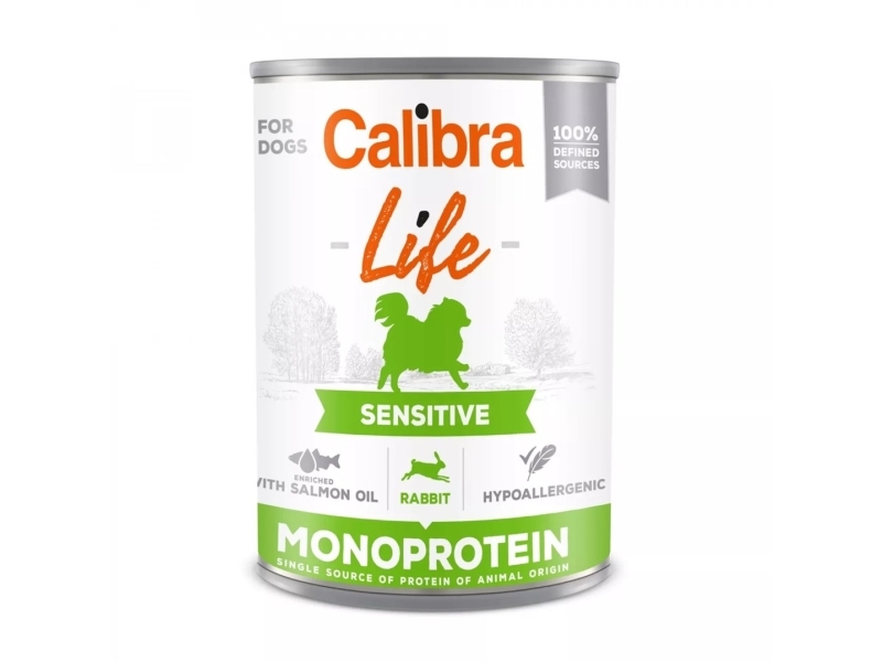 CALIBRA LIFE Sensitive Rabbit - märkäruoka koirille - 0,4 kg
