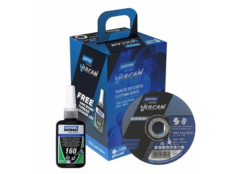 Norton Norton Tarcza.Vulcan 125 X 1,6 /100Stk. + One Bond Adhesive
